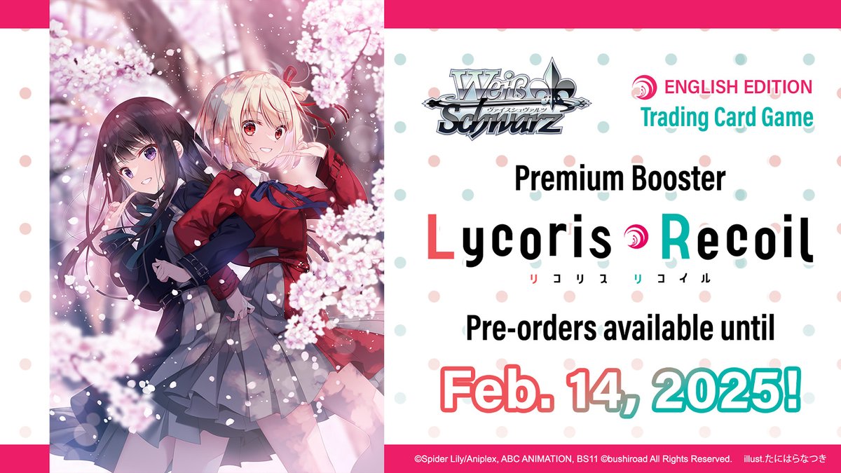Weiss Schwarz English "Lycoris Recoil" Premium Booster Box / Case [PO Weiss Schwarz English "Lycoris Recoil" Premium Booster Box / Case [PO