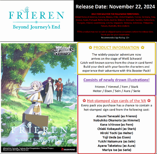 Weiss Schwarz English Booster Pack "Frieren: Beyond Journey's End" Box / Case [PO]