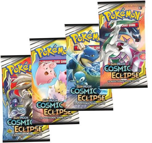 Pokemon English Cosmic Eclipse Booster Pack Art Bundle [Set of 4]